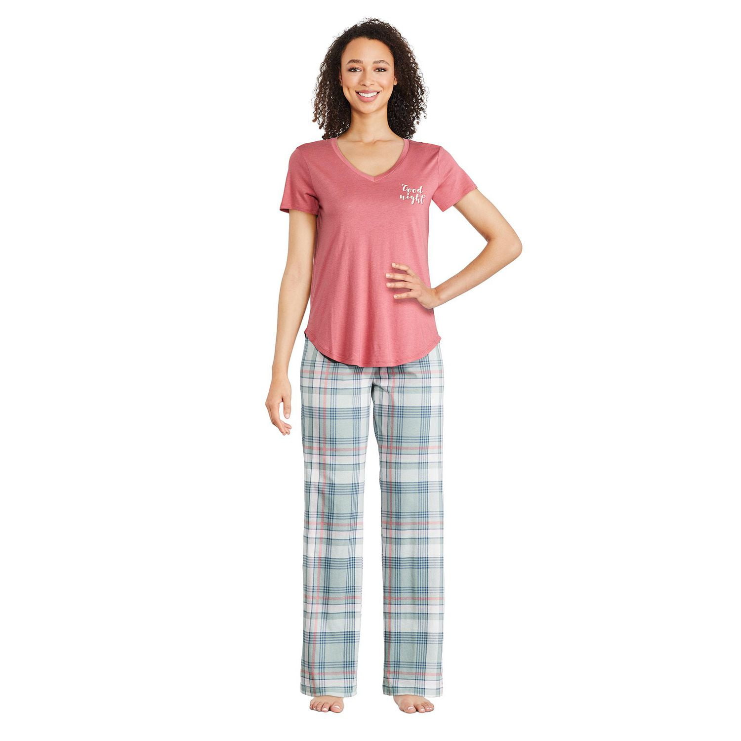 T-shirt de nuit avec encolure en V George pour femmes Tailles TP–TTG