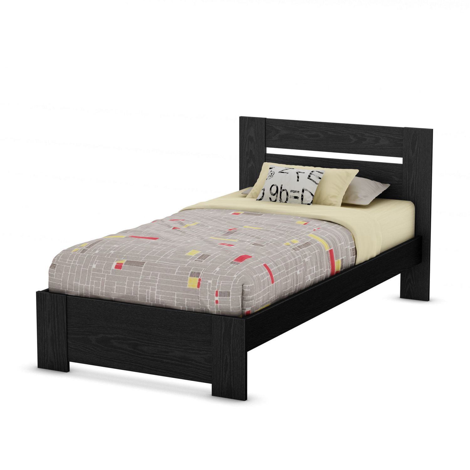 South S Flexible Collection Twin Bed Set 39 Black Oak