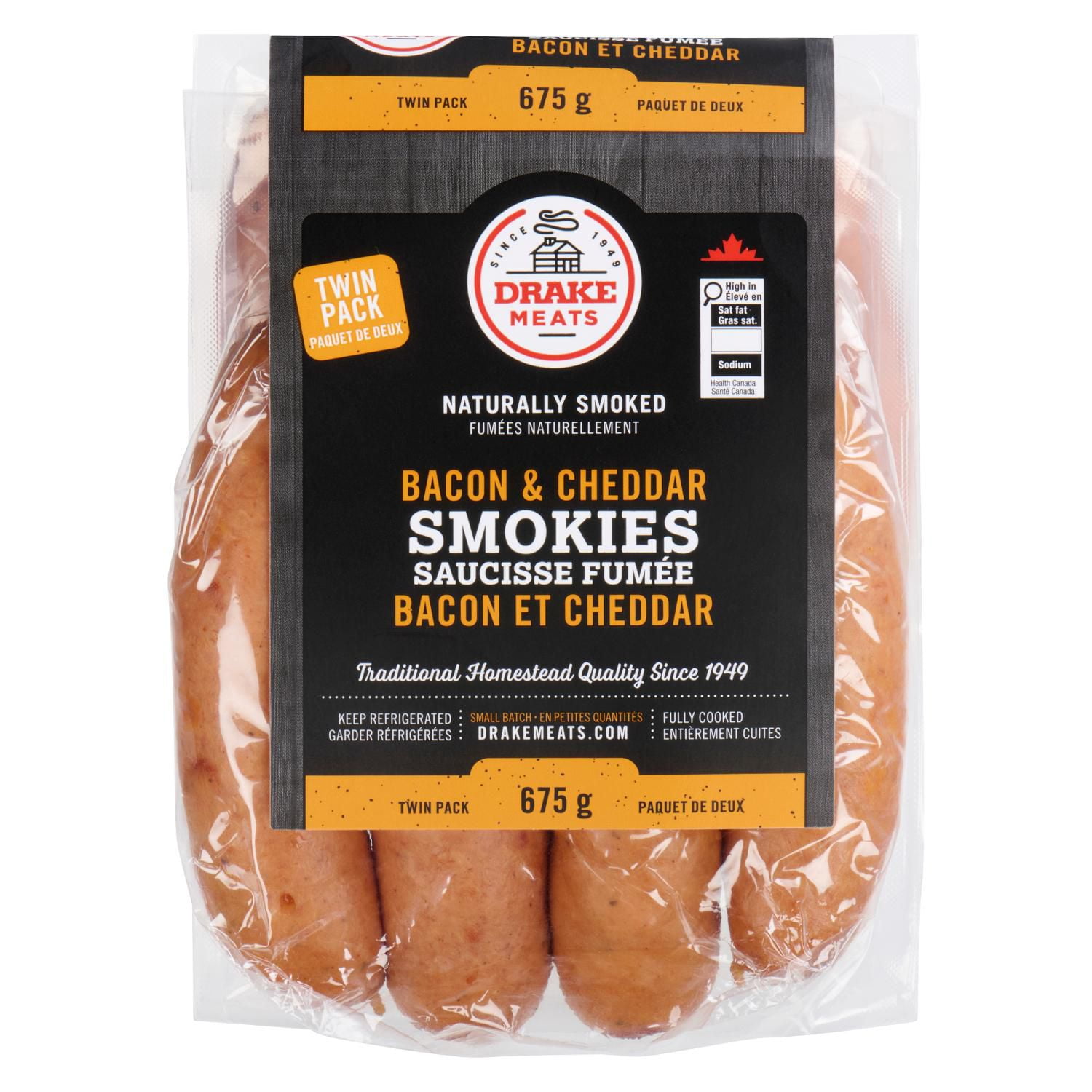 Drake Meats Saucisse Fumee Bacon et Cheddar 675 g