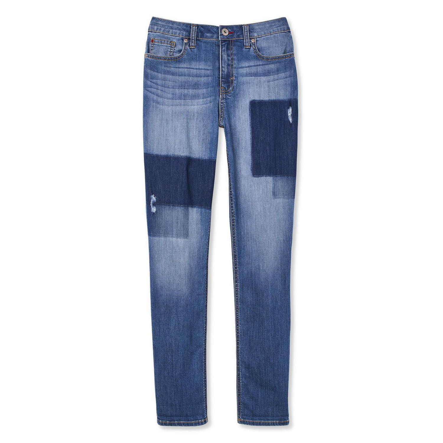 Love Ellen DeGeneres Women's Stevie Relaxed Mid-Rise Patchwork Jeans