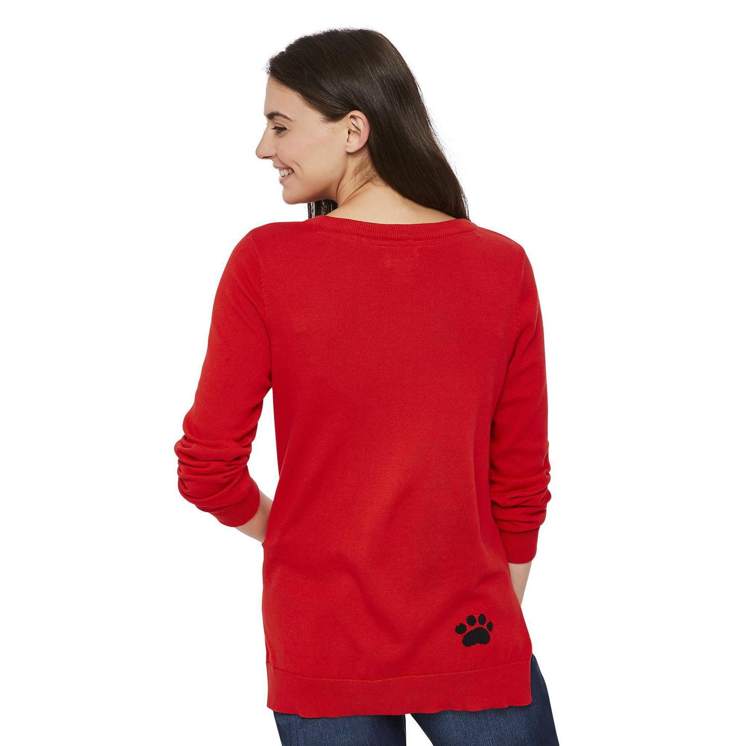 Love Ellen DeGeneres Women's Split Hem Dog Sweater