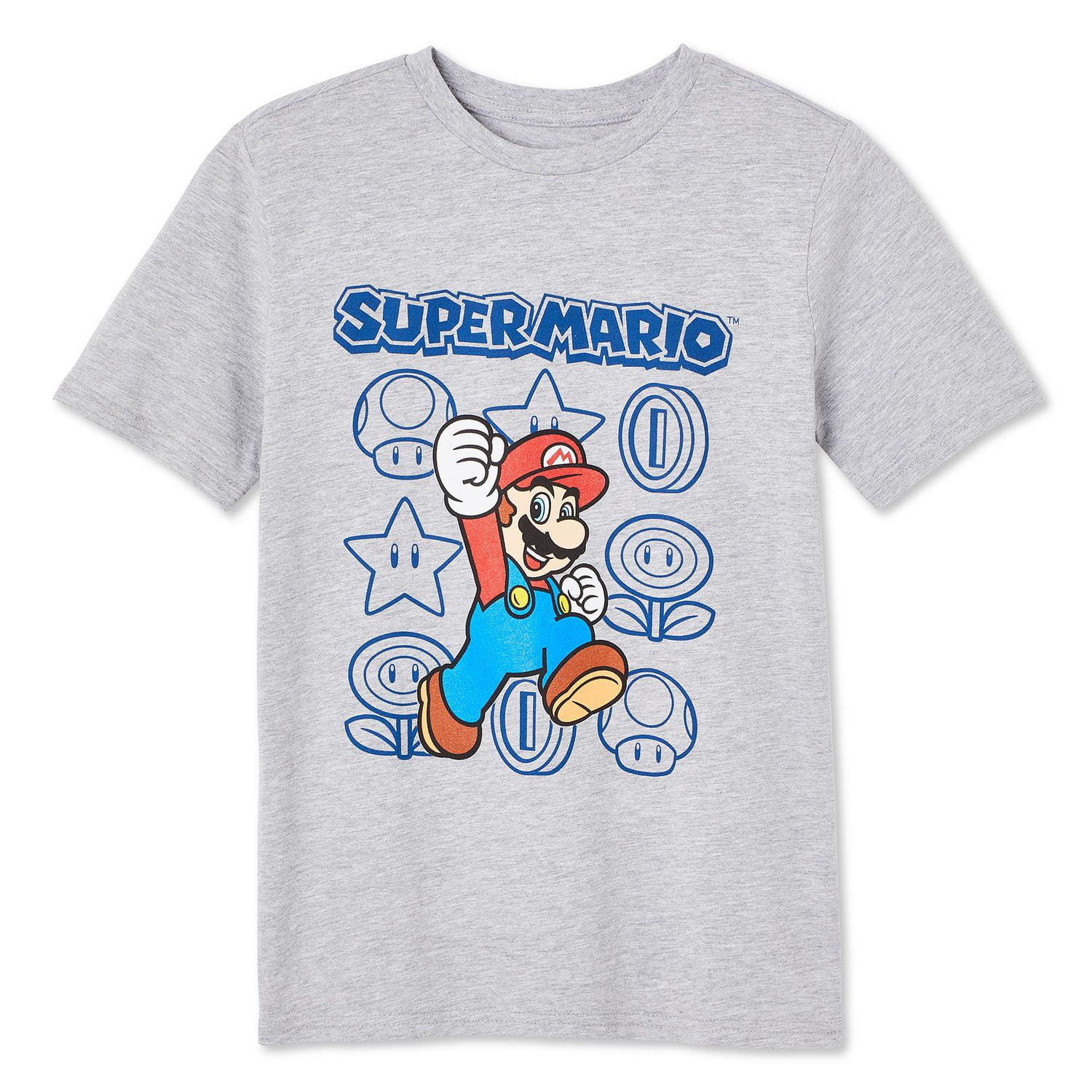 Super Mario Bros. Boys' Short Sleeve Tee, Sizes XS-XL