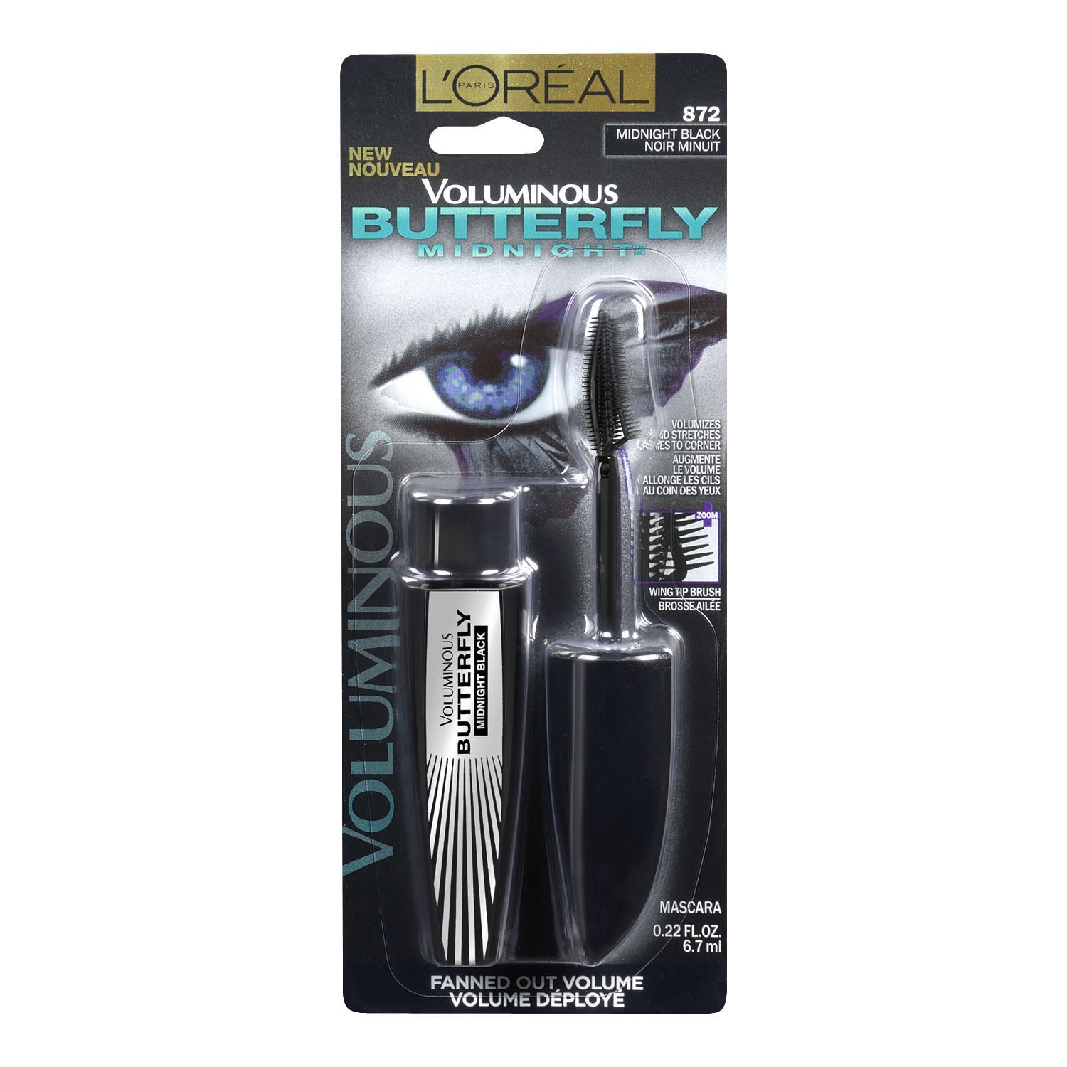 L'Oréal Paris Voluminous Butterfly, Mascara, 872 Midnight Black, 6.7 ML ...
