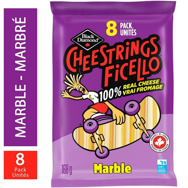 Black Diamond Cheestrings Marble Cheese, 8 units