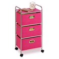 thumbnail image 1 of Honey-Can-Do Pink 3-Drawer Rolling Cart, 1 of 1