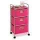 Honey-Can-Do Pink 3-Drawer Rolling Cart - image 1 of 1