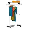 thumbnail image 1 of Honey-Can-Do Grey/Black Top Shelf Garment Rack, 1 of 1