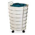 thumbnail image 1 of Honey-Can-Do Chrome Wire Rolling Hamper, 1 of 1