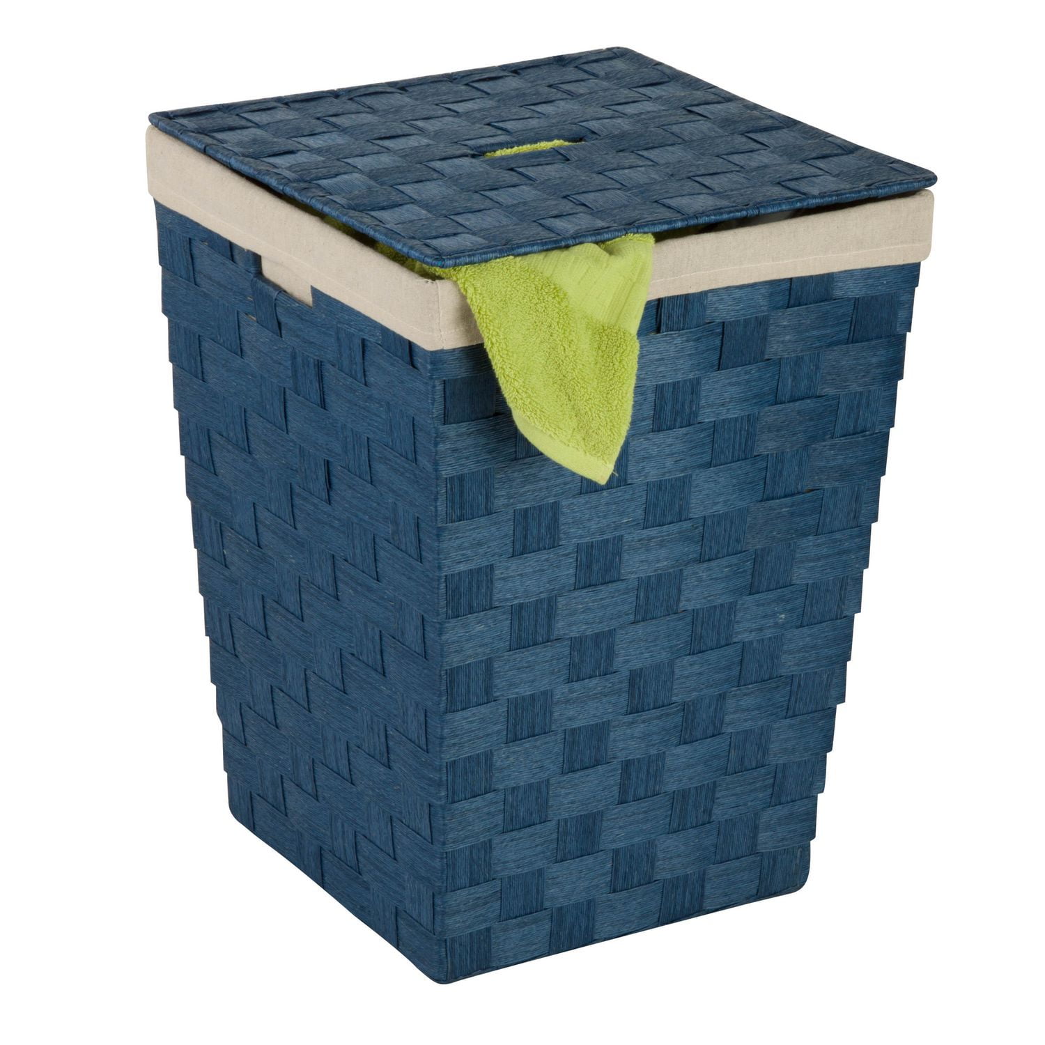 HoneyCanDo Blue Woven Hamper with Lid Walmart Canada