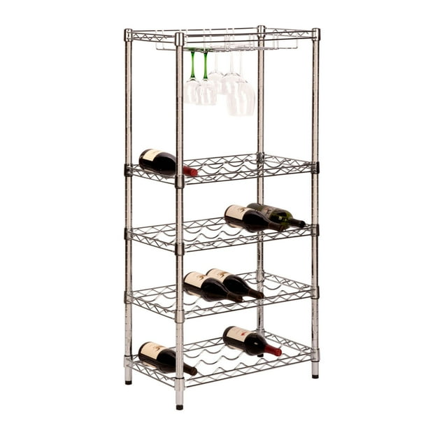 HoneyCanDo 5Tier Chrome Urban Wine Rack Walmart.ca