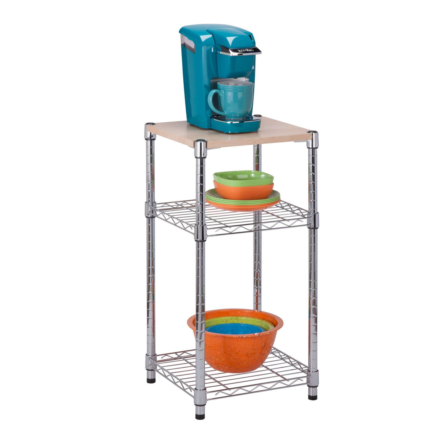 HoneyCanDo 3Tier Shelving Unit with Wood Top Walmart Canada