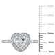 Bague en forme de cœur avec aigue-marine 0,65 ct et diamants 0,2 ct en or blanc 10 k de Tangelo – image 2 sur 4