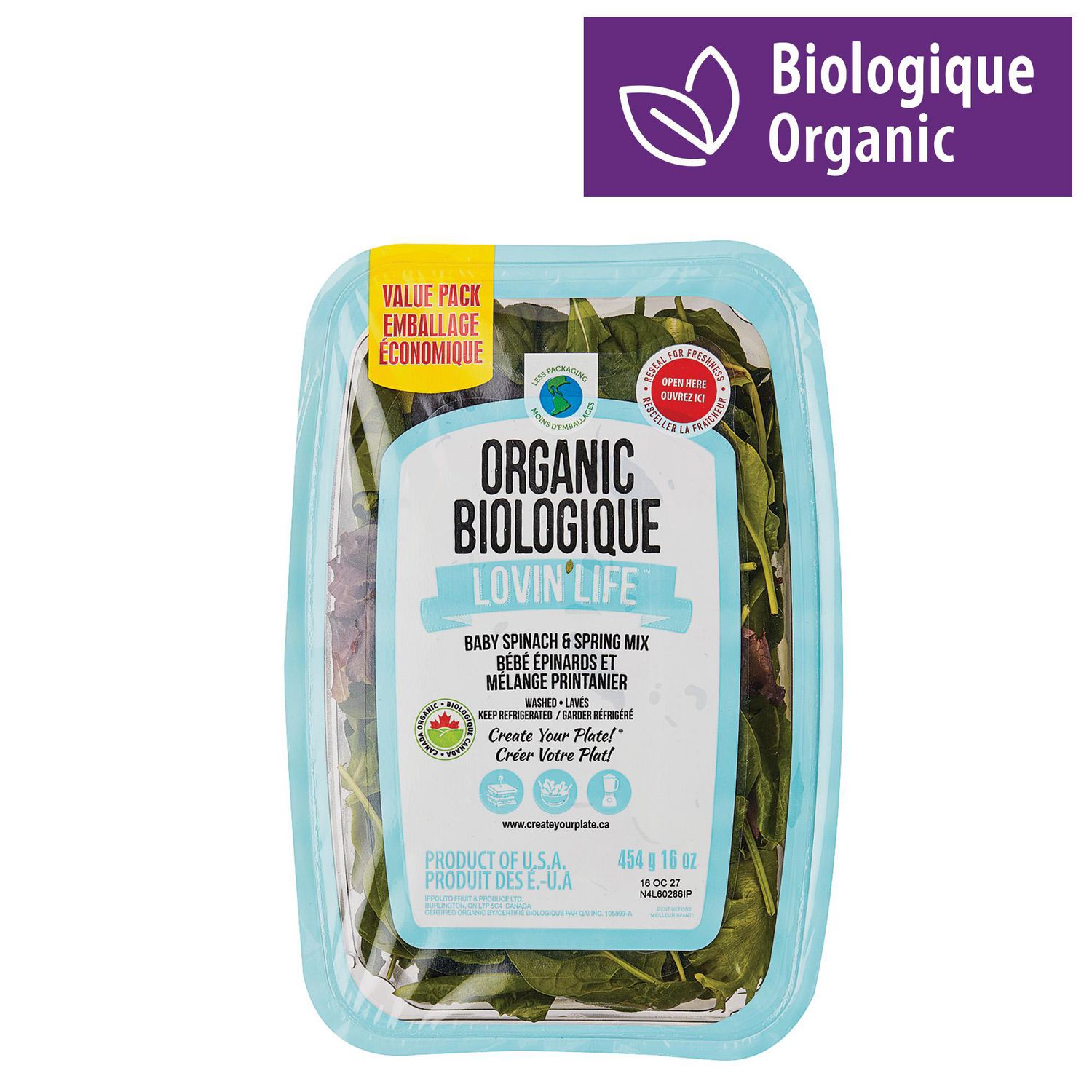 Lovin Life Organic Baby Spinach And Spring Mix Walmart Canada