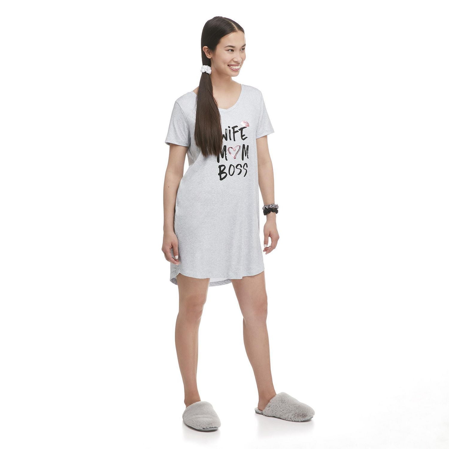 Ensemble composé d’une chemise de nuit avec imprimé graphique et de chouchous agencés George pour femmes
