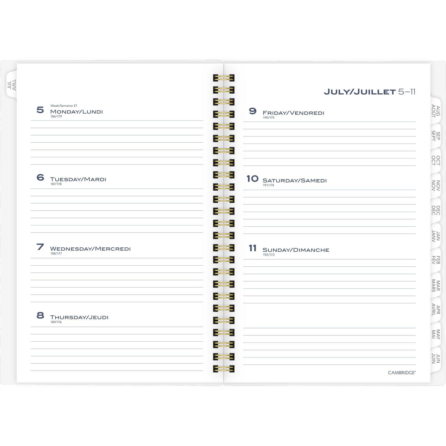 Cambridge Agenda moyen florale, 18 mois