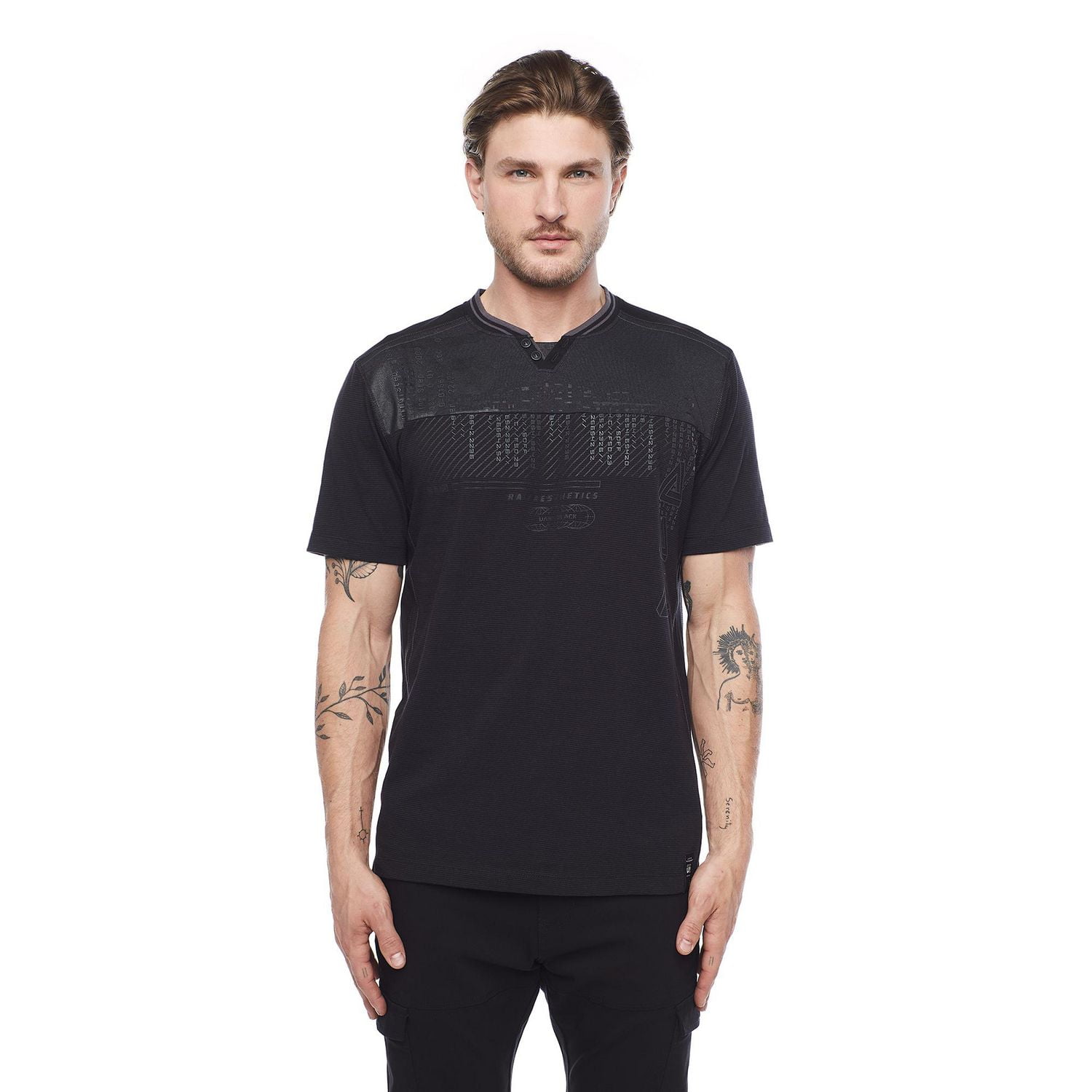 Tee-shirt graphique manches courtes Dark Black pour hommes