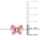 Bracelet en chaîne Cutie Pie Jewels avec papillons Tangelo pour enfants de saphirs roses synthétiques 0,33 ct pbt en argent sterling – image 2 sur 4