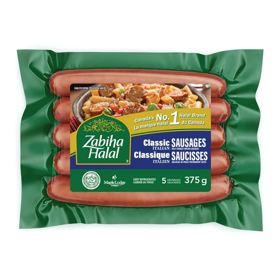 Zabiha Halal Italiennes Epicées Saucisses de Poulet Entièrement Cuites 100% halal et 100% délicieux!
