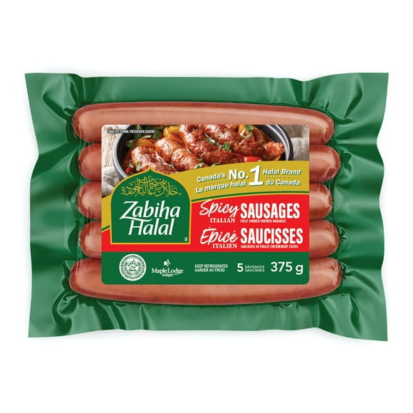 Zabiha Halal Fully Cooked Spicy Italian Chicken Sausages, 100% halal & 100% delicious!