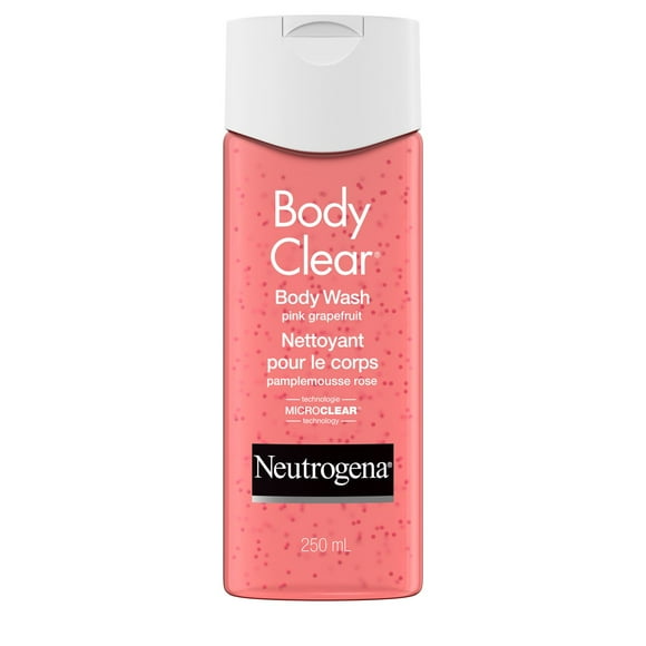 Neutrogena Body Clear Acne Body Wash -  Maximum Strength Salicylic Acid, Vitamin C - Oil Free - Pink Grapefruit Scent, 250 mL