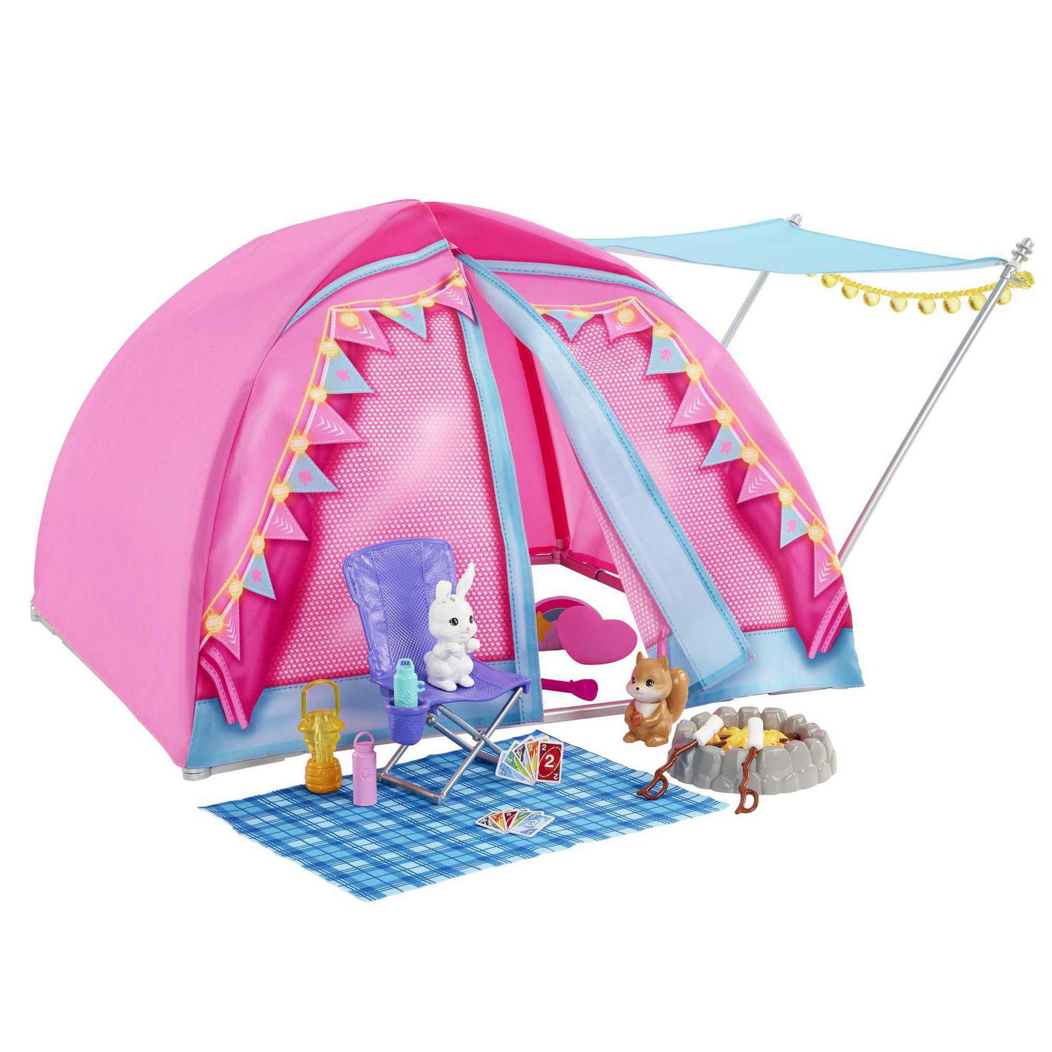 Barbie It Takes Two Camping Playset Daisy Doll Pet Puppy Kayak Boat HDF75  *NEW*