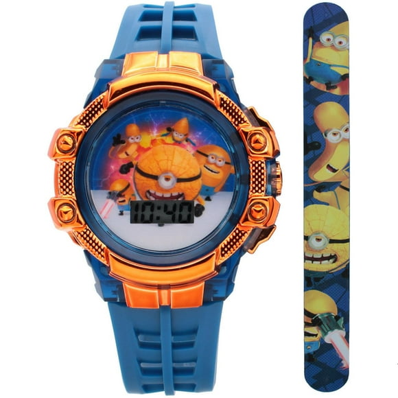 Montre Digitale Enfant Minions avec Bracelet Claque – Bleu & Orange Montre digitale pour enfants