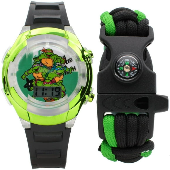 Montre Digitale Tortues Ninja avec Bracelet de Survie Boussole