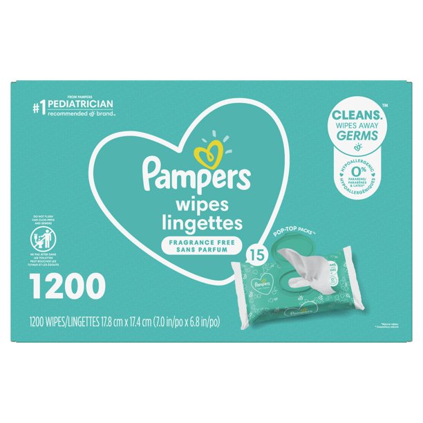 Pampers Baby Wipes Fragrance Free 15X PopTop Walmart.ca