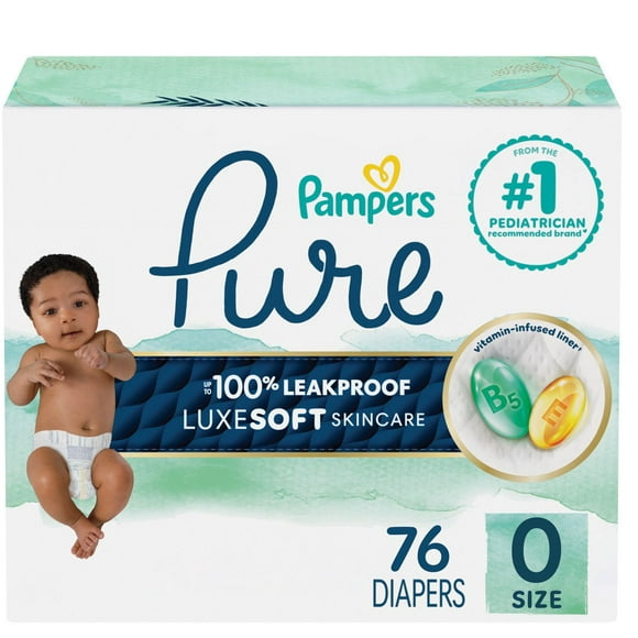 Pampers Pure Protection Diapers, Super Pack, 76CT