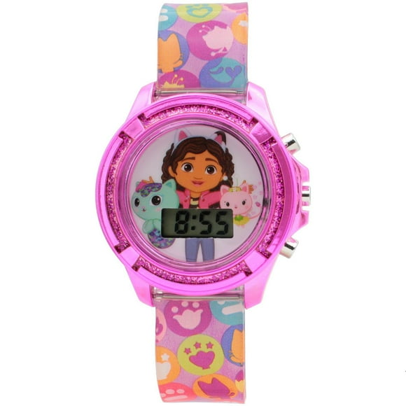 Gabby’s Dollhouse Digital Watch for Girls with Glitter Bezel