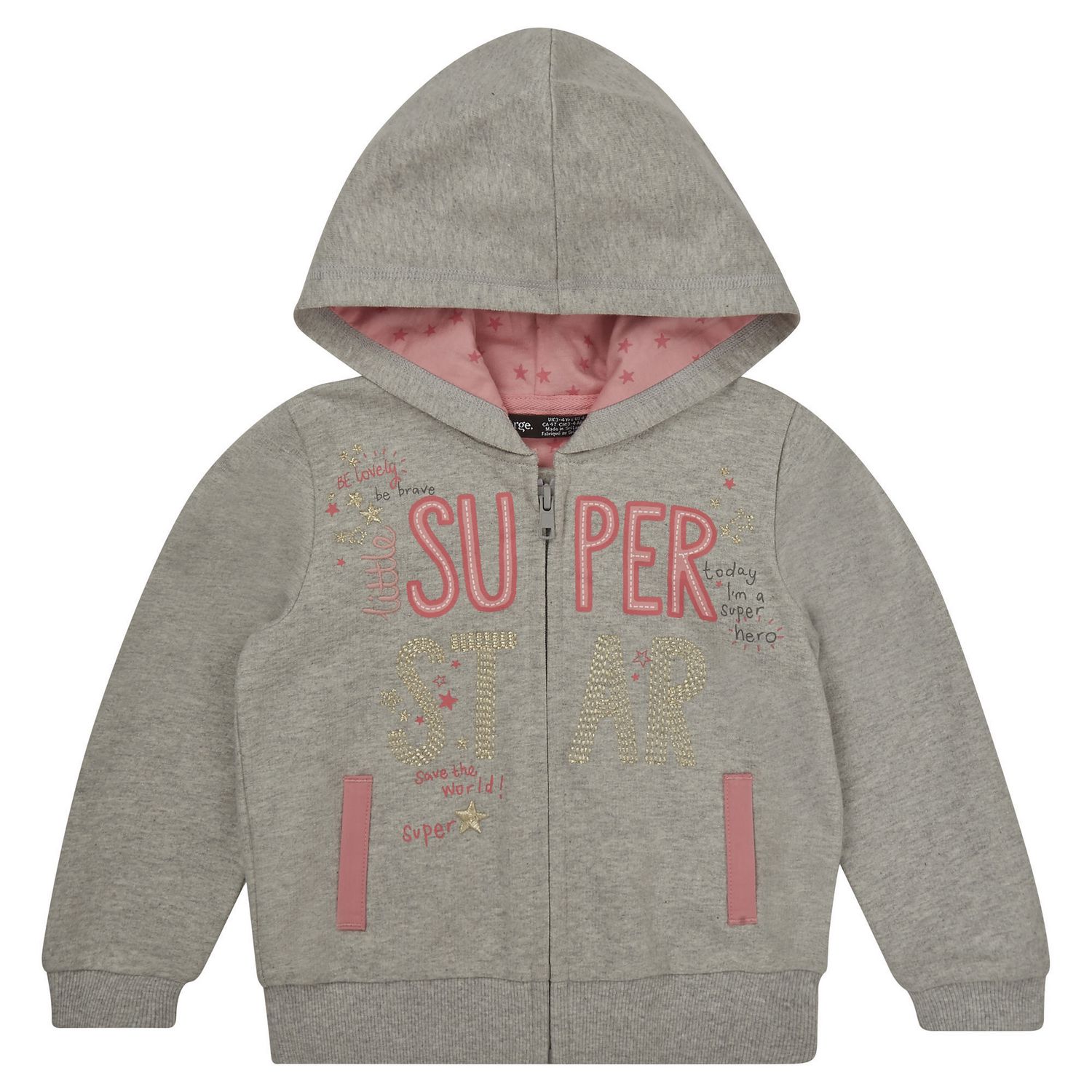 George British Desing Toddler Girls' Superstar Zip Through Hoody ...