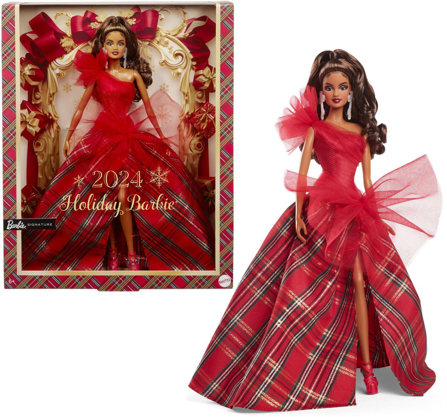 Barbie Poupee Signature Joyeux Noel 2024 Poupee de collection cheveux chatain Ages 6Y Walmart