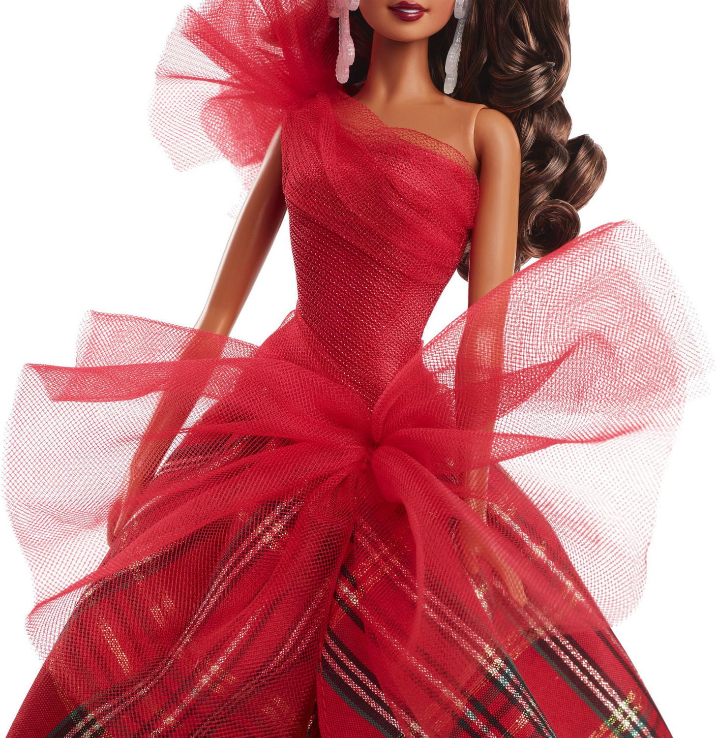 Barbie Signature 2024 Holiday Barbie Fashion Doll Seasonal Collector Gift Light Brown Hair with Plaid Gown Ages 6Y