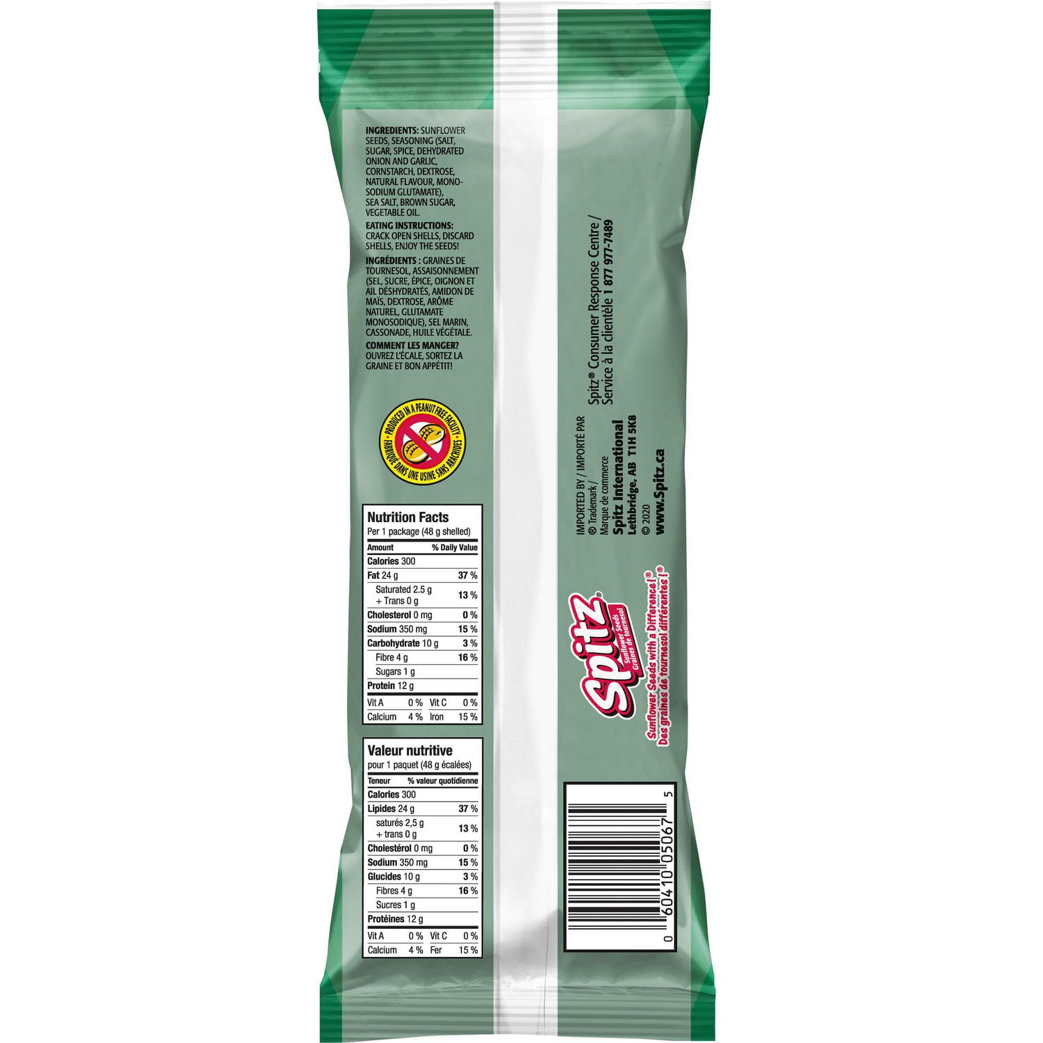 Spitz Graines de tournesol Assaisonnées 100GM