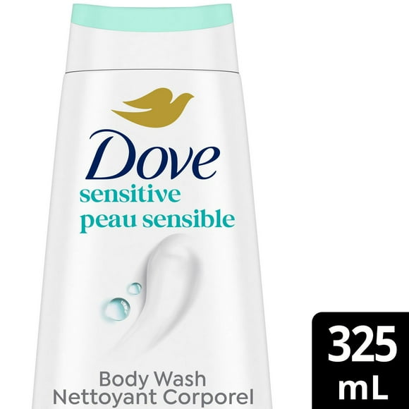 Dove Sensitive Skin Body Wash For 24hr Lotion-Soft Skin, Hypoallergenic with No Sulfates No Parabens, 325mL