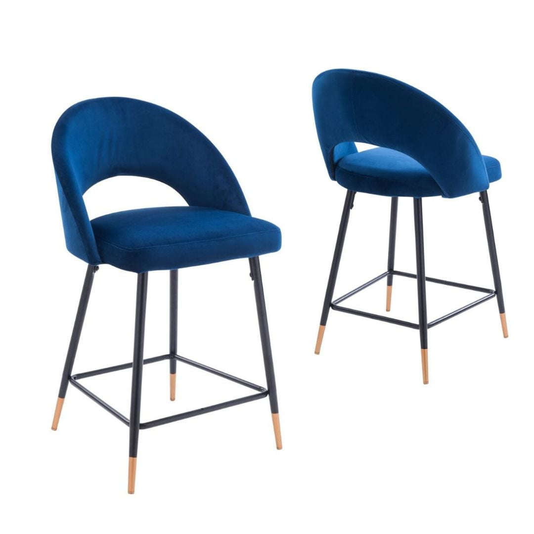 Heavenly Collection Blue Velvet Counter Stool Walmart Canada