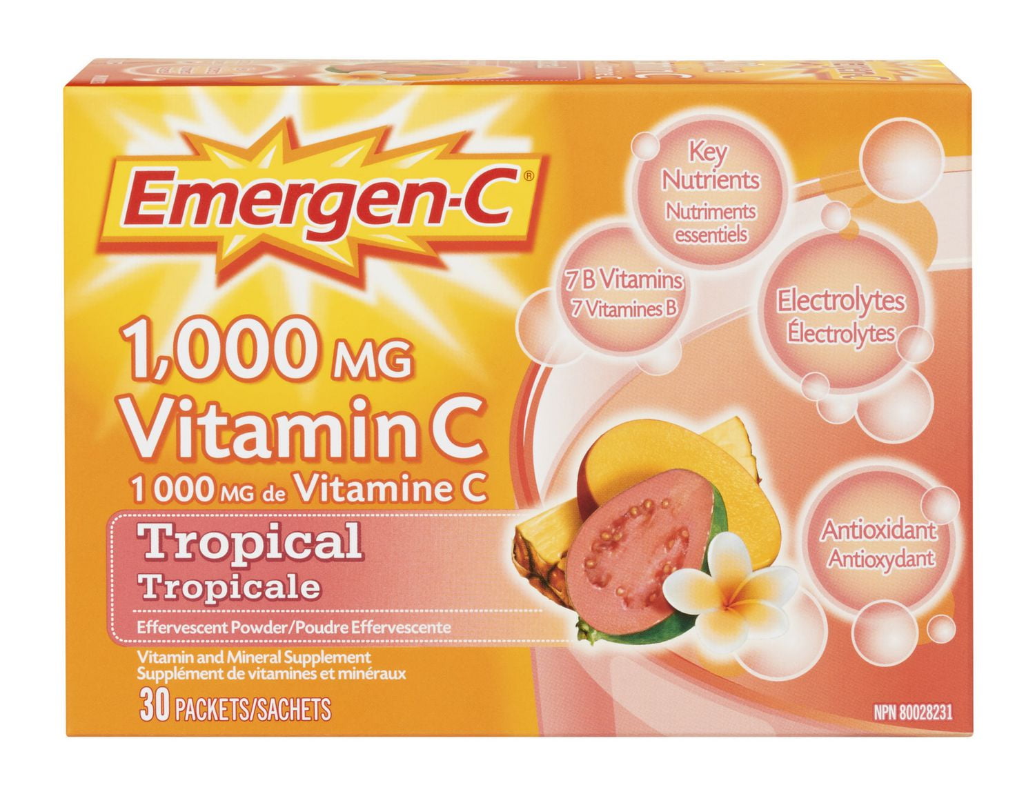 Emergen-C® Tropical 1000mg Vitamin C / Electrolytes / B Vitamins ...