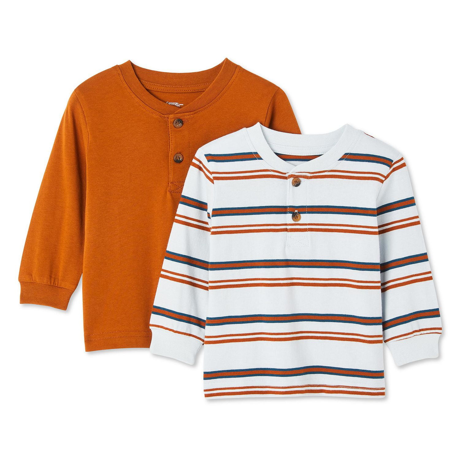 Lot de 2 t-shirts à col henley George pour bébés garçons
