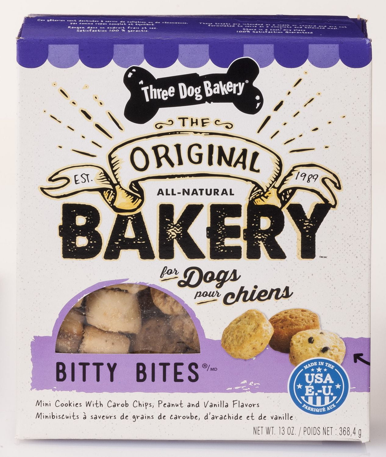 Three Dog Bakery™ Bitty Bites™ Mini Cookies with Carob Chips, Peanut