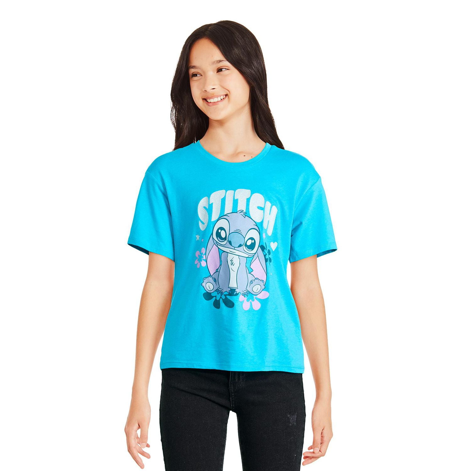 T-shirt à manches courtes Stitch Disney pour filles