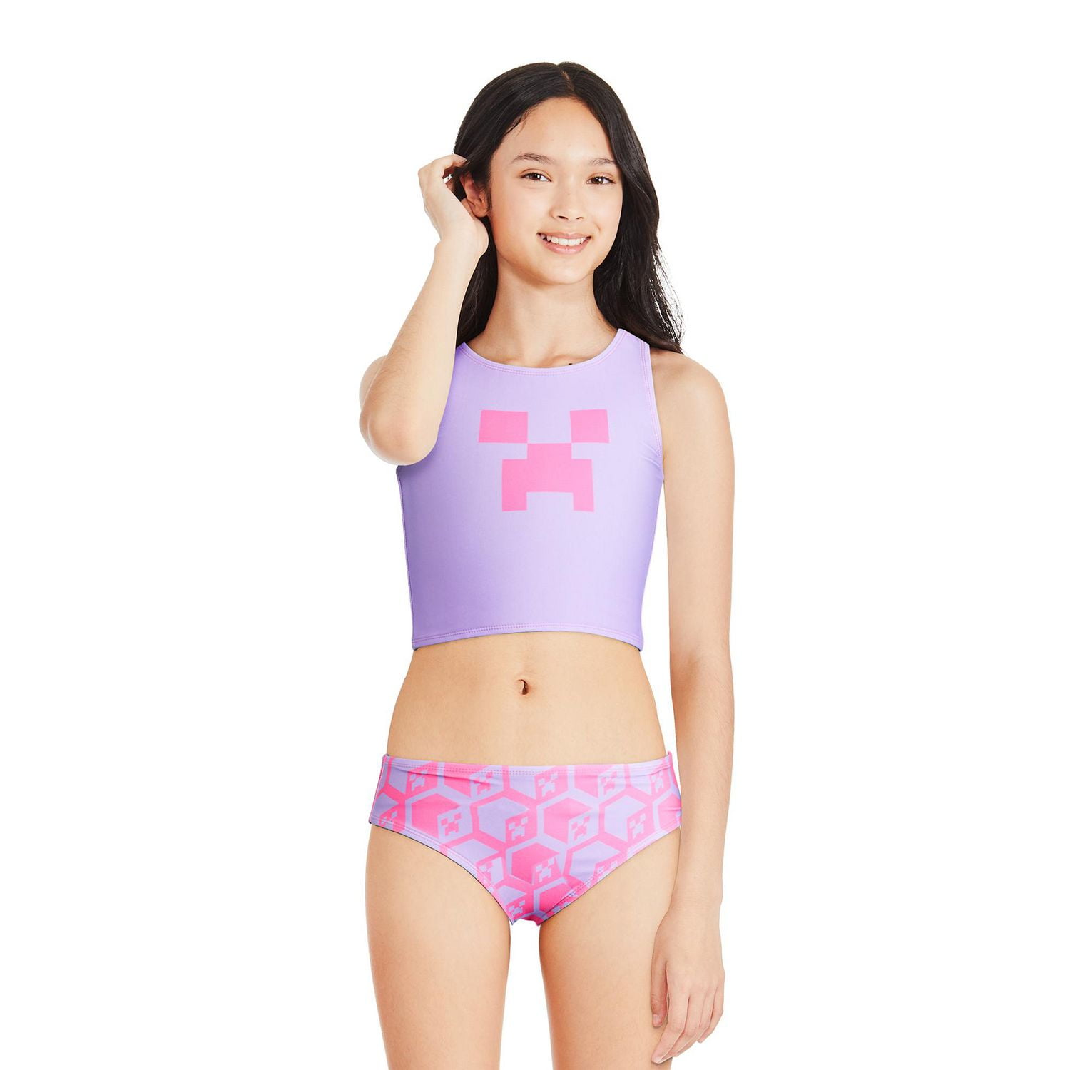 Minecraft Girls' Swim 2-Piece Set, Sizes XS-L