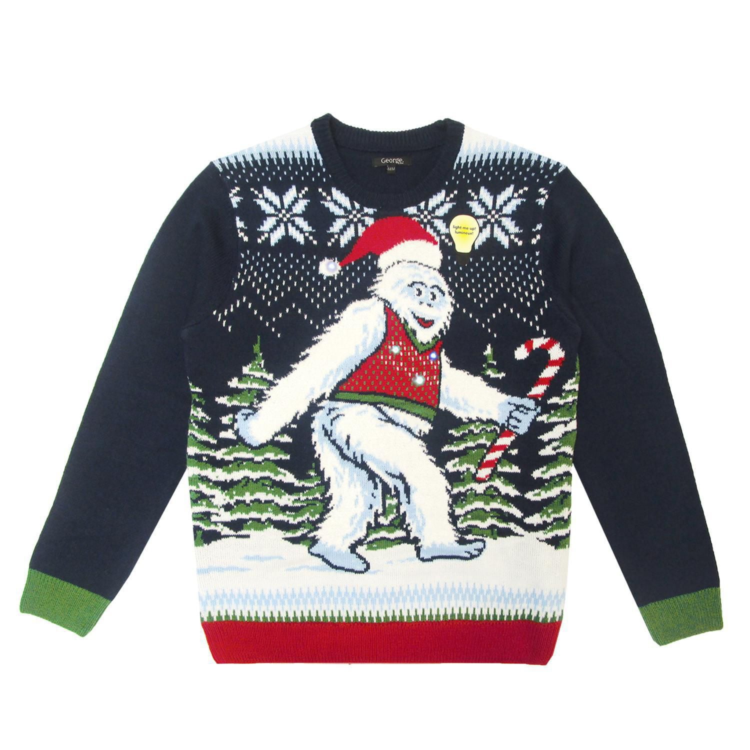 Light up cat deals christmas sweater walmart