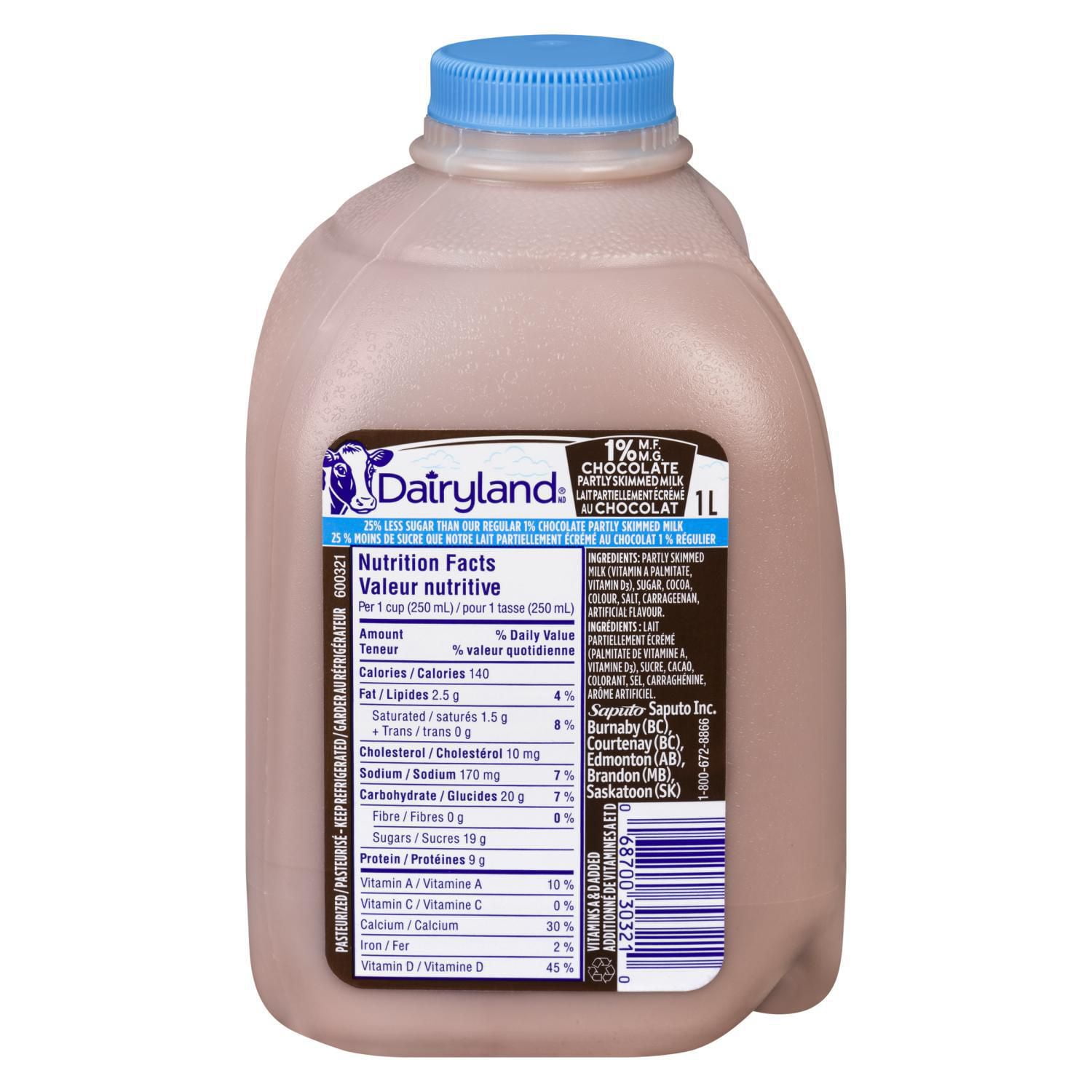 Dairyland 1 Reduced Sugar Chocolate Milk Walmart Canada
