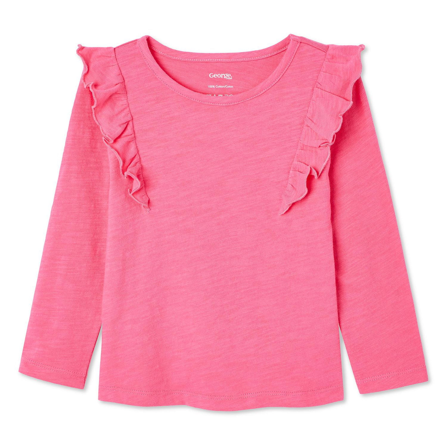 George Toddler Girls' Ruffle Long Sleeve Tee, Sizes 2T-5T