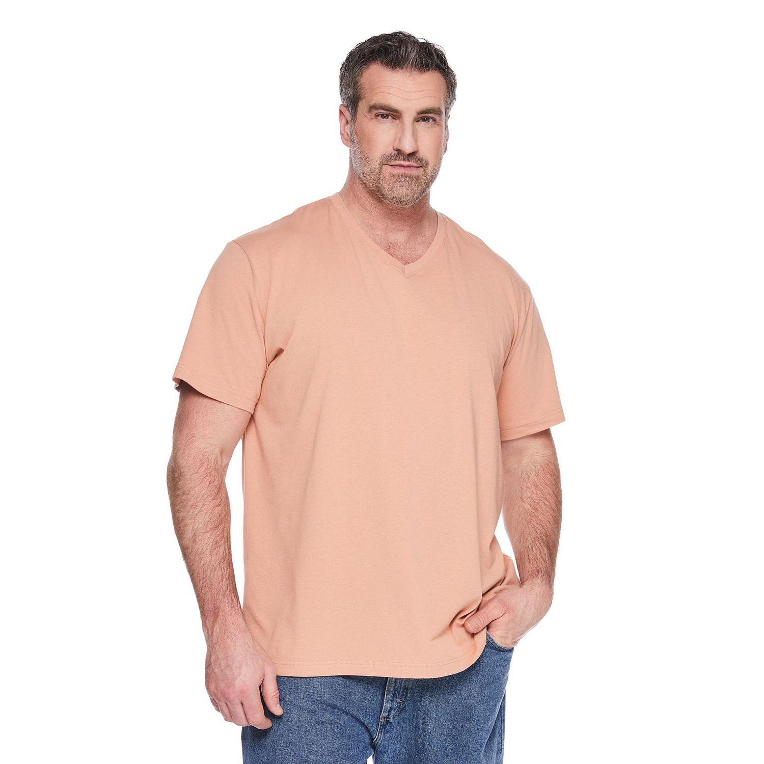 T-shirt avec encolure en V extensible George Plus pour hommes