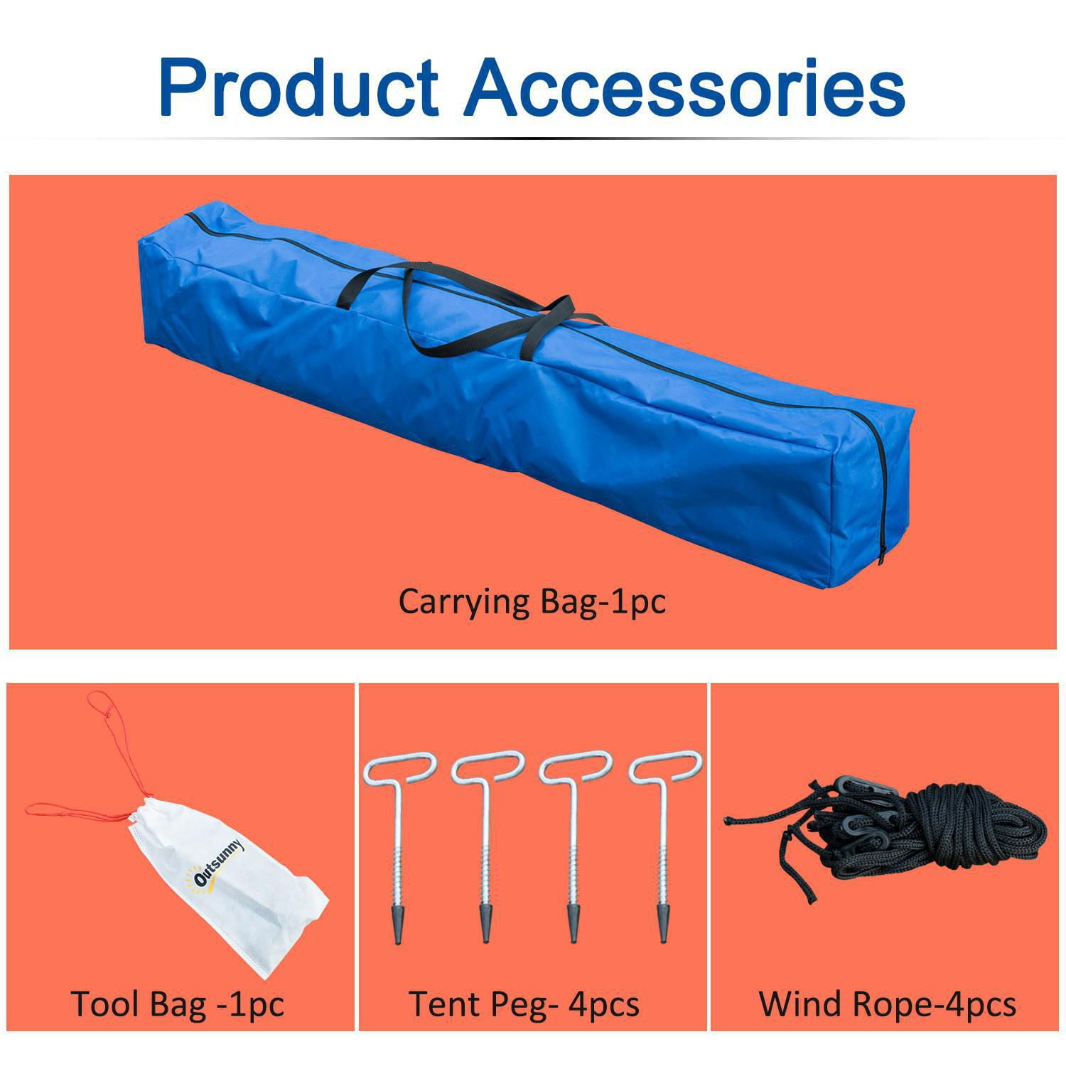 Outsunny 2-4 Person Pop-up Ice Fishing Tent Portable Ice Fishing Shelter with Windproof Windows and Carrying Bag Hub Fish Shelter