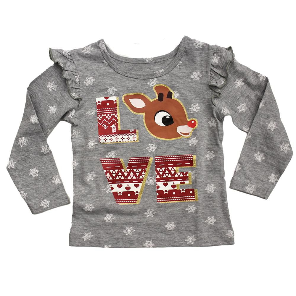 Girl's Rudolph the Red Nosed Reindeer top