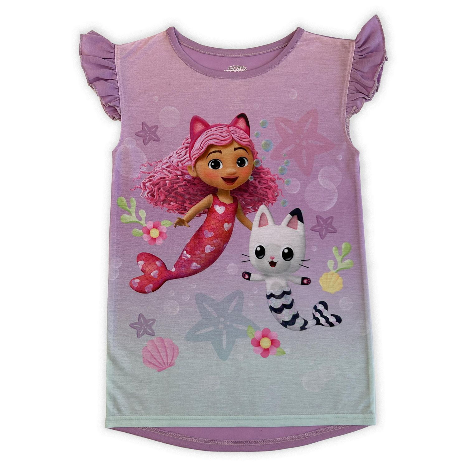 Gabby's Dollhouse Girl's ruffled short sleeve nightgown