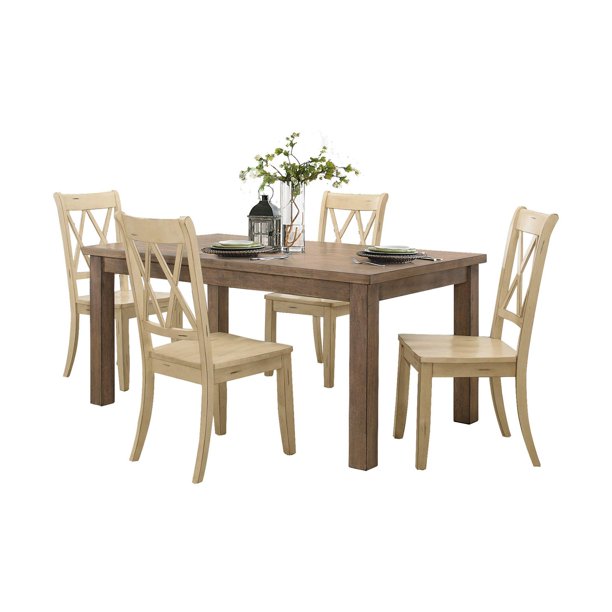 Topline Home Furnishings Natural Finished 5pc Dining Set Walmart.ca