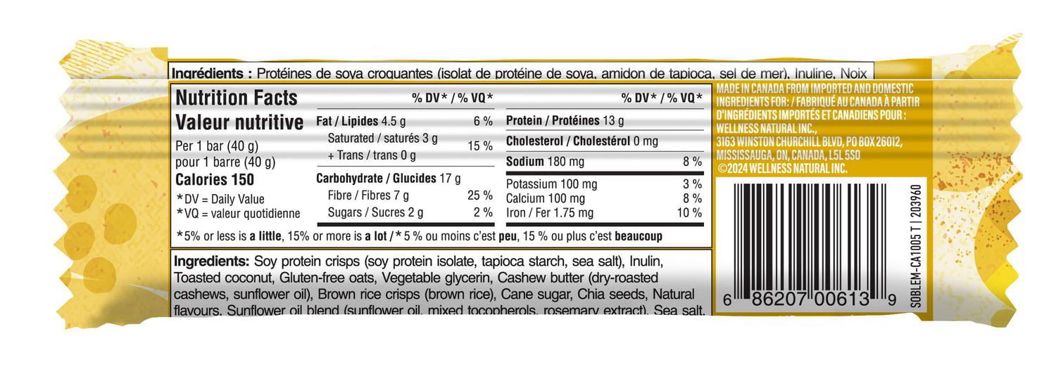 Simply Protein Lemon Coconut Crispy Snack Bar 12 x 40g, SP LEM COCO CRSP SB 12 x 40G